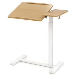 COSTWAY Bureau Mobile Au-Dessus du Lit - Table Réglable en Hauteur - Plateau Inclinable et Arrêts de Bord 68 x 49 x 70-1035 cm