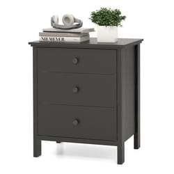COSTWAY Table de Chevet avec 3 Tiroirs Table de nuit Moderne pour Chambre à Coucher Salon Bureau 56 x 45 x 66 cm Noir