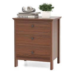 COSTWAY Table de Chevet avec 3 Tiroirs Table de nuit Moderne pour Chambre à Coucher Salon Bureau 56 x 45 x 66 cm Marron