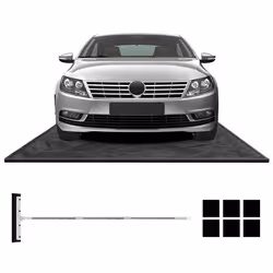 COSTWAY Tapis de Sol pour Garage - 550 x 240 m - Raclette de Sol & Bandes Adhésives Incluses - Réutilisable Noir