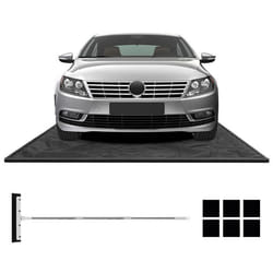 COSTWAY Tapis de Sol pour Garage - 550 x 240 m - Raclette de Sol & Bandes Adhésives Incluses - Réutilisable Noir