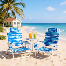 Lot de 2 Chaises de Jardin Pliables COSTWAY Tissu Oxford Dossier Réglable à 5 Niveaux Oreiller Porte-Serviette Sac PortableBl ...