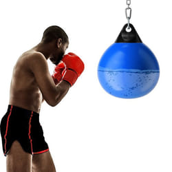COSTWAY Sac de Frappe à Eau - Crochet Chaîne Métallique Réglable Boucles d’Assurance et Injection d’Eau pour Boxe Suspendue Bleu