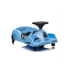 COSTWAY Kart Électrique pour Enfants 12V/7Ah avec Balai Amovible Klaxon Musique & Connexion Sans Fil pour 2 à 5 Ans Bleu