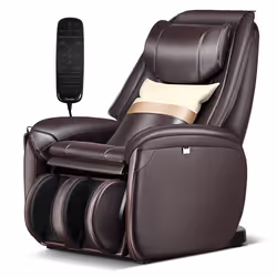 COSTWAY Fauteuil de Massage Électrique avec Rail SL 8 Modes Automatiques 6 Techniques de Massage Télécommande Marron