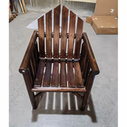 Chaise de Jardin Extérieur en Bois COSTWAY Accoudoirs et Dossier Incliné Charge 150 kg pour Véranda Terrasse Piscine Marron