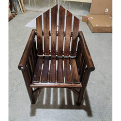 Chaise de Jardin Extérieur en Bois COSTWAY Accoudoirs et Dossier Incliné Charge 150 kg pour Véranda Terrasse Piscine Marron