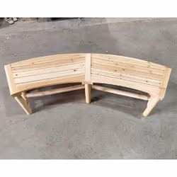 Banc de Jardin Extérieur Incurvé COSTWAY Bois Massif 2-3 Personnes sans Dossier Charge 360 kg pour Patio Piscine Naturel