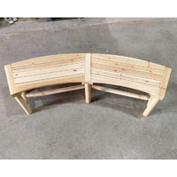 Banc de Jardin Extérieur Incurvé COSTWAY Bois Massif 2-3 Personnes sans Dossier Charge 360 kg pour Patio Piscine Naturel