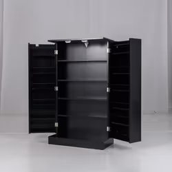 Buffet de Cuisine 104 CM COSTWAY Portes Étagères Réglables Kit Anti-Basculement Armoire de Rangement pour Salle à Manger Salo ...