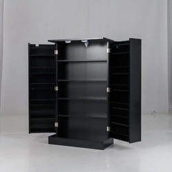 Buffet de Cuisine 104 CM COSTWAY Portes Étagères Réglables Kit Anti-Basculement Armoire de Rangement pour Salle à Manger Salon