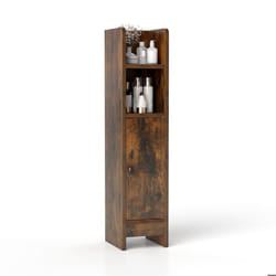 COSTWAY Armoire de Salle de Bains avec Porte et Étagères Réglables Étagère Réglable pour Salle de Bain Salon 20 x 18 x 80 cm