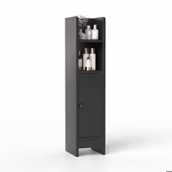COSTWAY Armoire de Salle de Bains avec Porte et Étagères Réglables Étagère Réglable pour Salle de Bain Salon 20 x 18 x 80 cm