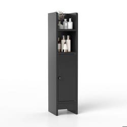 COSTWAY Armoire de Salle de Bains avec Porte et Étagères Réglables Étagère Réglable pour Salle de Bain Salon 20 x 18 x 80 cm