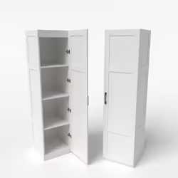 COSTWAY Armoire de Rangement à 4 Niveaux avec Porte Kit Anti-Renversement pour Salle à Manger CuisineSalon Salle de Bain Blan ...