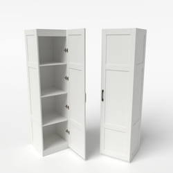 COSTWAY Armoire de Rangement à 4 Niveaux avec Porte Kit Anti-Renversement pour Salle à Manger CuisineSalon Salle de Bain Blanc