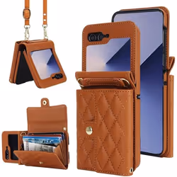 Étui Portefeuille - GENERIC - Samsung Galaxy Z Flip 6 - Cuir - Blocage RFID - Sangle Réglable