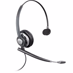 POLY ENCOREPRO HW710D, Avec fil, Bureau/Centre d'appels, Casque, Noir, Argent