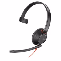 POLY Blackwire 5210, Avec fil, Appels/Musique, 20 - 20000 Hz, 125,4 g, Casque, Noir, Rouge