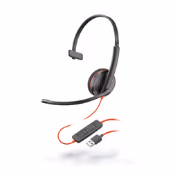 POLY Blackwire 3210, Avec fil, Appels/Musique, 20 - 20000 Hz, 87 g, Casque, Noir