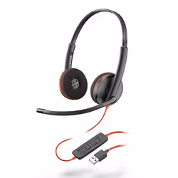 POLY Blackwire 3220, Avec fil, Appels/Musique, Casque, Noir