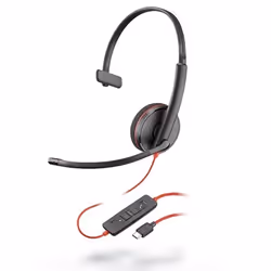 POLY Blackwire 3210, Avec fil, Appels/Musique, 20 - 20000 Hz, 87 g, Casque, Noir