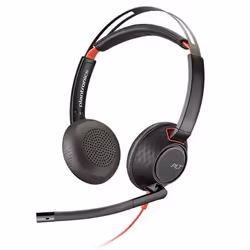 POLY C5220T, Avec fil, Bureau/Centre d'appels, Casque, Noir