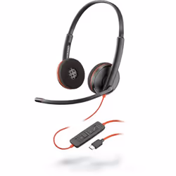 POLY Blackwire 3220, Avec fil, Bureau/Centre d'appels, 20 - 20000 Hz, 118 g, Casque, Noir, Rouge