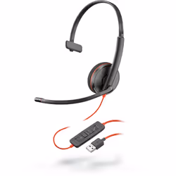 POLY Blackwire C3210, Avec fil, Bureau/Centre d'appels, 20 - 20000 Hz, 87 g, Casque, Noir