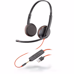 POLY Blackwire C3225, Avec fil, Bureau/Centre d'appels, 20 - 20000 Hz, 121 g, Casque, Noir