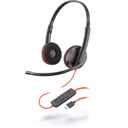 POLY Blackwire C3220, Avec fil, Bureau/Centre d'appels, 20 - 20000 Hz, 118 g, Casque, Noir