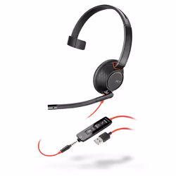 POLY Blackwire 5210, Avec fil, Bureau/Centre d'appels, 20 - 20000 Hz, 125,4 g, Casque, Noir