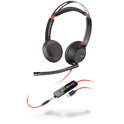 POLY Blackwire 5220, Avec fil, Bureau/Centre d'appels, 20 - 20000 Hz, 164,2 g, Casque, Noir
