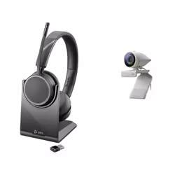 POLY Studio P5 Kit, Système de vidéoconférence personnelle, Full HD, 80°, 4x, Noir, Gris