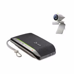POLY Studio P5 Kit, Système de vidéoconférence personnelle, Full HD, 80°, 4x, Noir, Gris