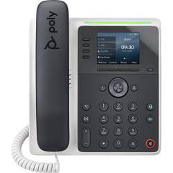 POLY EDGE E220 téléphone fixe Noir, Blanc 4 lignes LCD