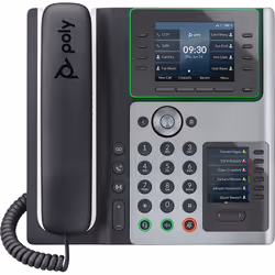 POLY EDGE E400, Téléphone IP, Combiné filaire, Sur bureau/mural, 8 lignes, Boutons, LCD
