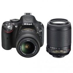 Nikon D3300 + AF-P 18-55mm VR + 55-200mm VR II Kit d'appareil-photo SLR 24,2 MP CMOS 6000 x 4000 pixels Noir