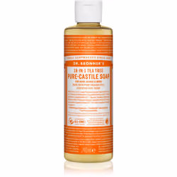 Le savon liquide universel Dr. Bronner’s Tea Tree est parfaitement adapté au soin du corps mais aussi au nettoyage de la mais ...