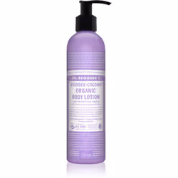 Le lait corporel Dr. Bronner’s Lavender & Coconut offre à votre peau l’hydratation nécessaire et la rend très soyeuse.