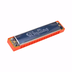 Schylling Harmonica, Instrument de musique jouet, Harmonica, 3 an(s), 68,04 g, Chrome, Rouge, Jaune