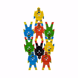 Schylling Wooden Stacking Robots, Blocs d’empilage, 3 an(s), Bois, 9 pièce(s), 498,95 g