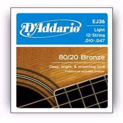 D'Addario EJ36, Guitare, Acoustique, 12 pièce(s)