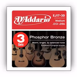D'Addario EJ17-3D, Guitare, Acier, Acoustique, 18 pièce(s)