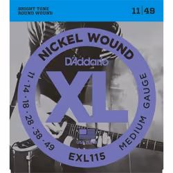 DADDARIO EXL115 Jeu de cordes pour guitare électrique en nickel - Jazz rock - 11-14-18-28-38-49