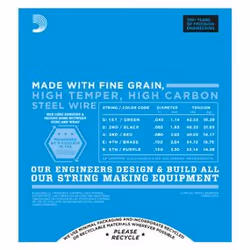 D'Addario EXL170-5 corde d'instrument de musique Basse 5 pièce(s) Acier Guitare