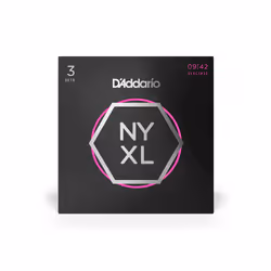 D'Addario NYXL0942-3P corde d'instrument de musique Electrique 6 pièce(s) Acier Guitare