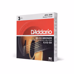 D'Addario EJ12-3D corde d'instrument de musique Acoustique 18 pièce(s) Guitare