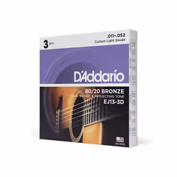 D'Addario EJ13-3D corde d'instrument de musique Acoustique 18 pièce(s) Guitare