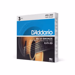 D'Addario EJ11-3D corde d'instrument de musique Acoustique 18 pièce(s) Guitare